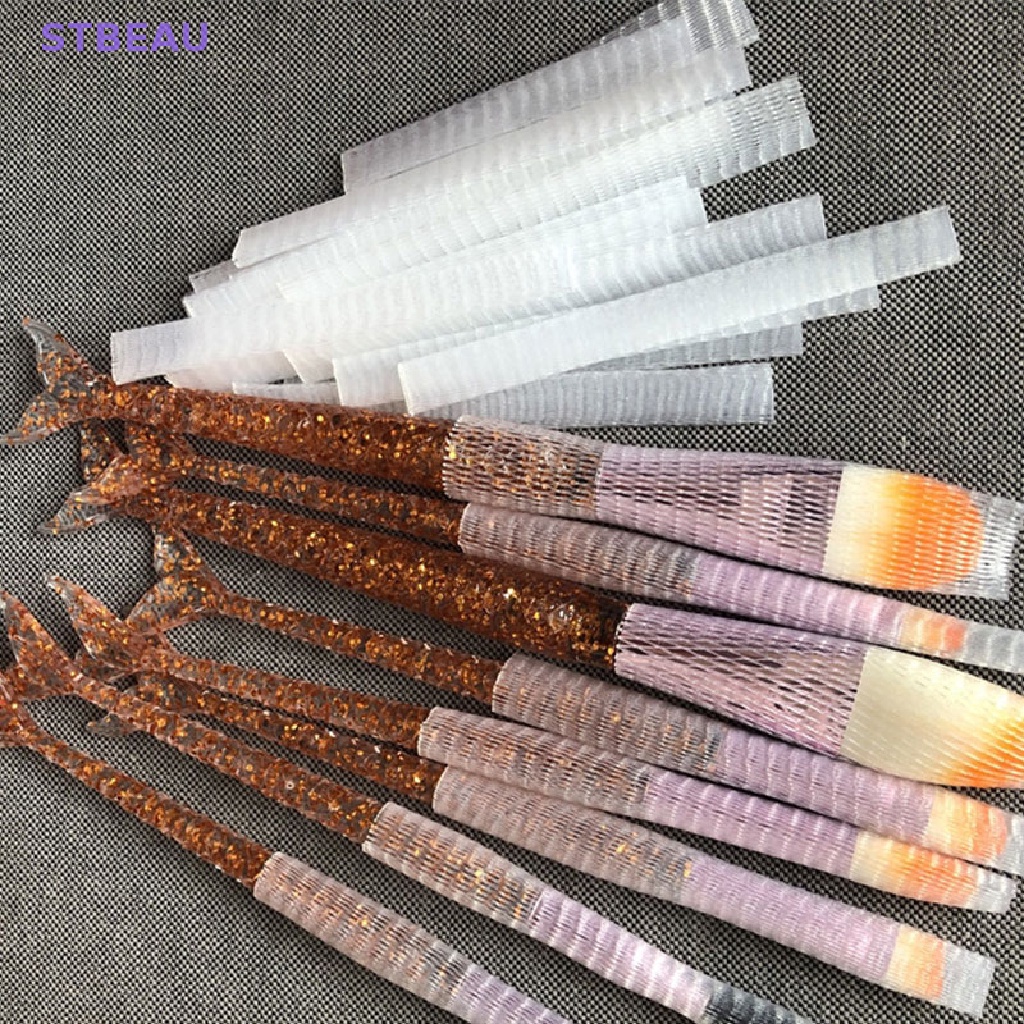 Set 15 / 50 Cọ Trang Điểm Màu Trắng Có Vỏ Lưới Bảo Vệ