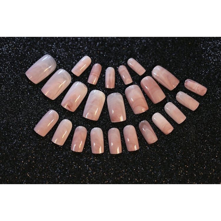 Set 24 móng tay giả FOREVERLILY họa tiết đá cẩm thạch có miếng keo dán thời trang dành cho làm đẹp