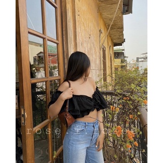 Áo rút ngực đen