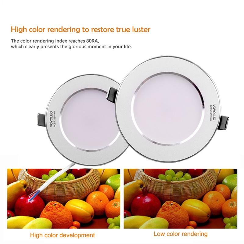 Đèn LED Âm Trần AC85-265V 7W 9W 12W 15W AC110V AC220V