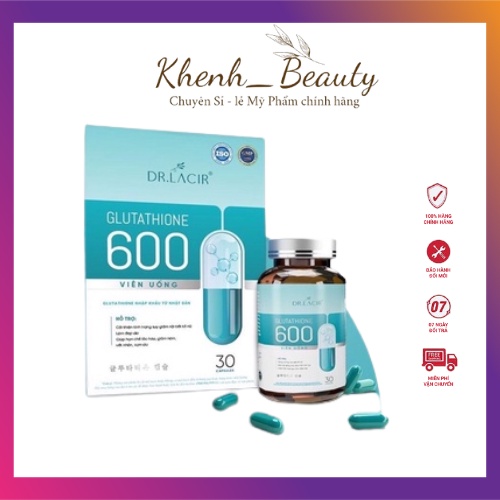 Viên Uống Trắng Da DR.LAICR GLUTATHIONE 600, Viên glu 600 trắng da, mờ nám