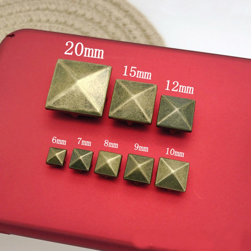 Đinh Tán Kim Tự Tháp Đồng 4 Chấu Nhiều Kích Cỡ Cho Quần Áo Da Thủ Công