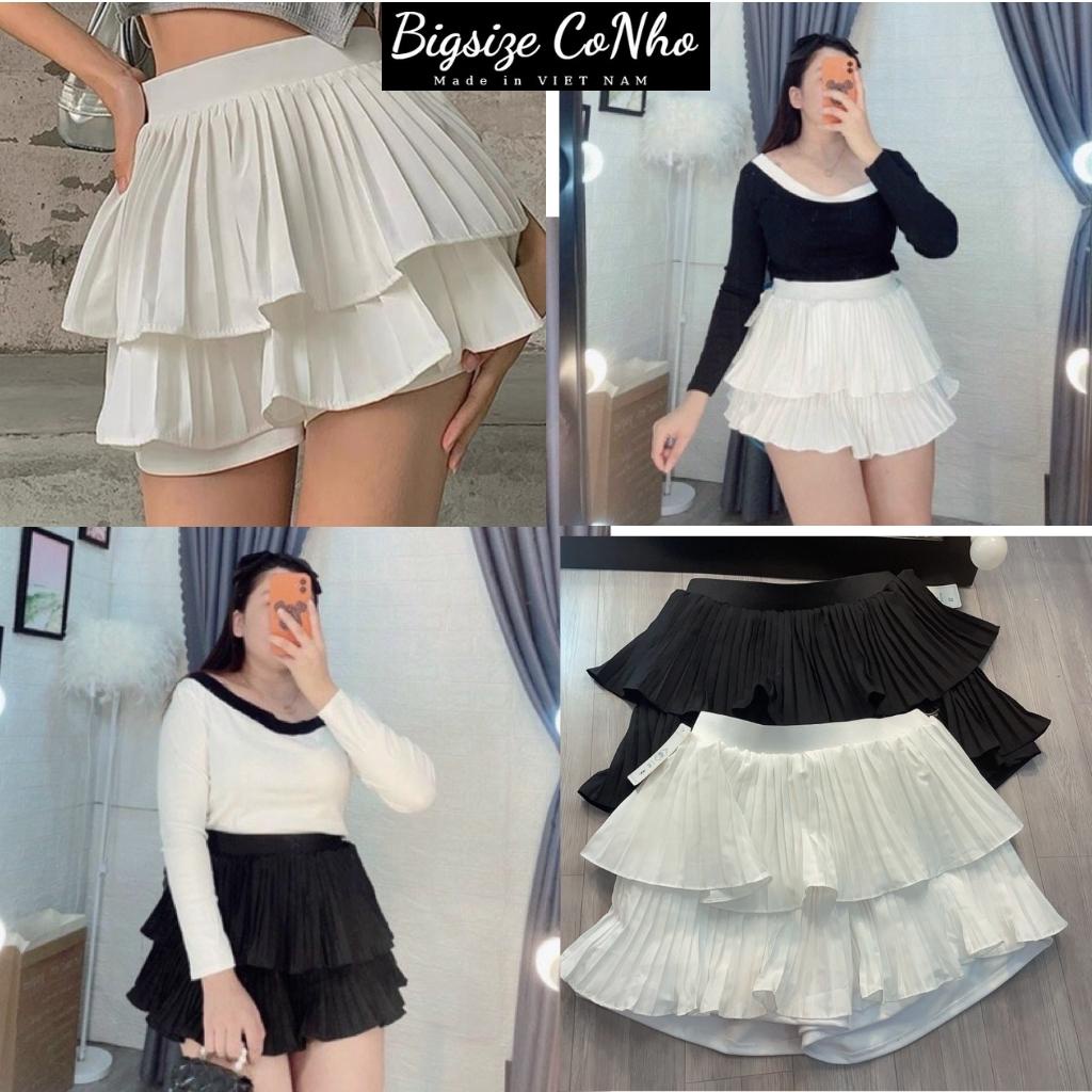 Chân váy 2 tầng xếp ly bigsizechân váy dập ly cho người mập mã cvdl