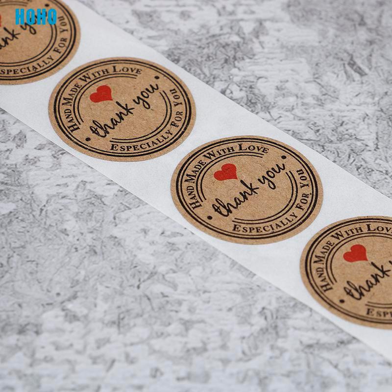 Cuộn 500 Miếng Dán Chữ Thank You Dùng Để Trang Trí Quà Tặng