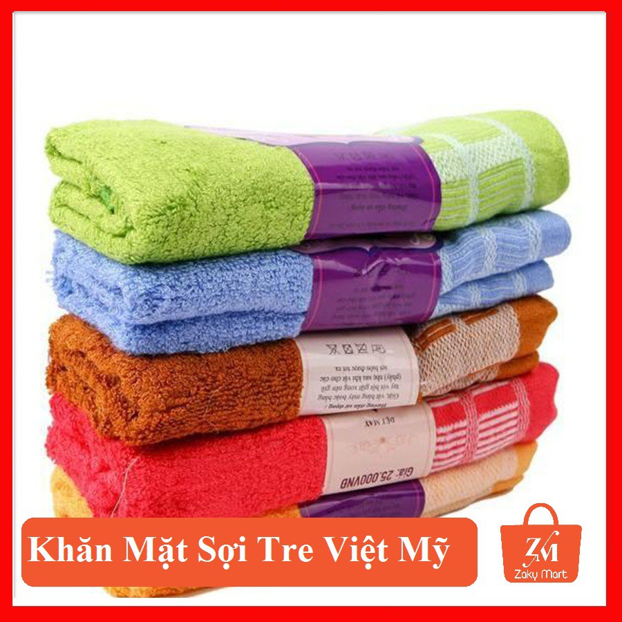 [Ảnh Thật+Video][Loại 1] Khăn Mặt Sợi Tre Việt Mỹ Êm Mịn Da Mặt 29*47 CM