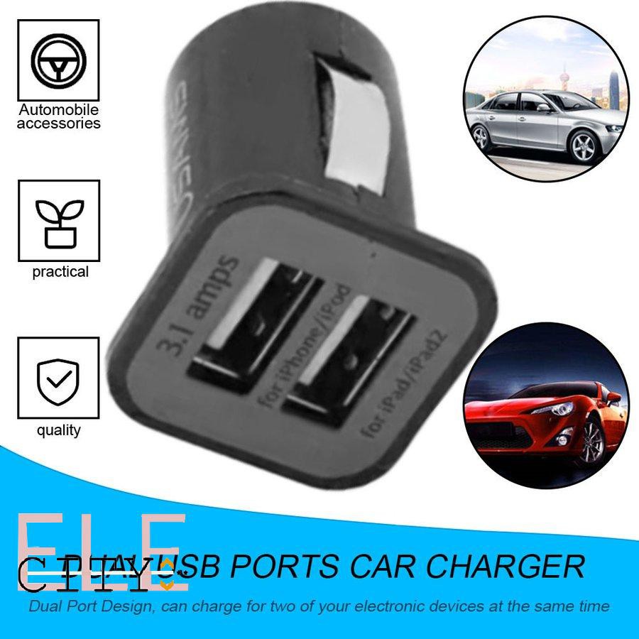 111ele} USAMS Universal 12V 3.1A Dual USB Port Car Charger for Mobile Phone Tablet PC