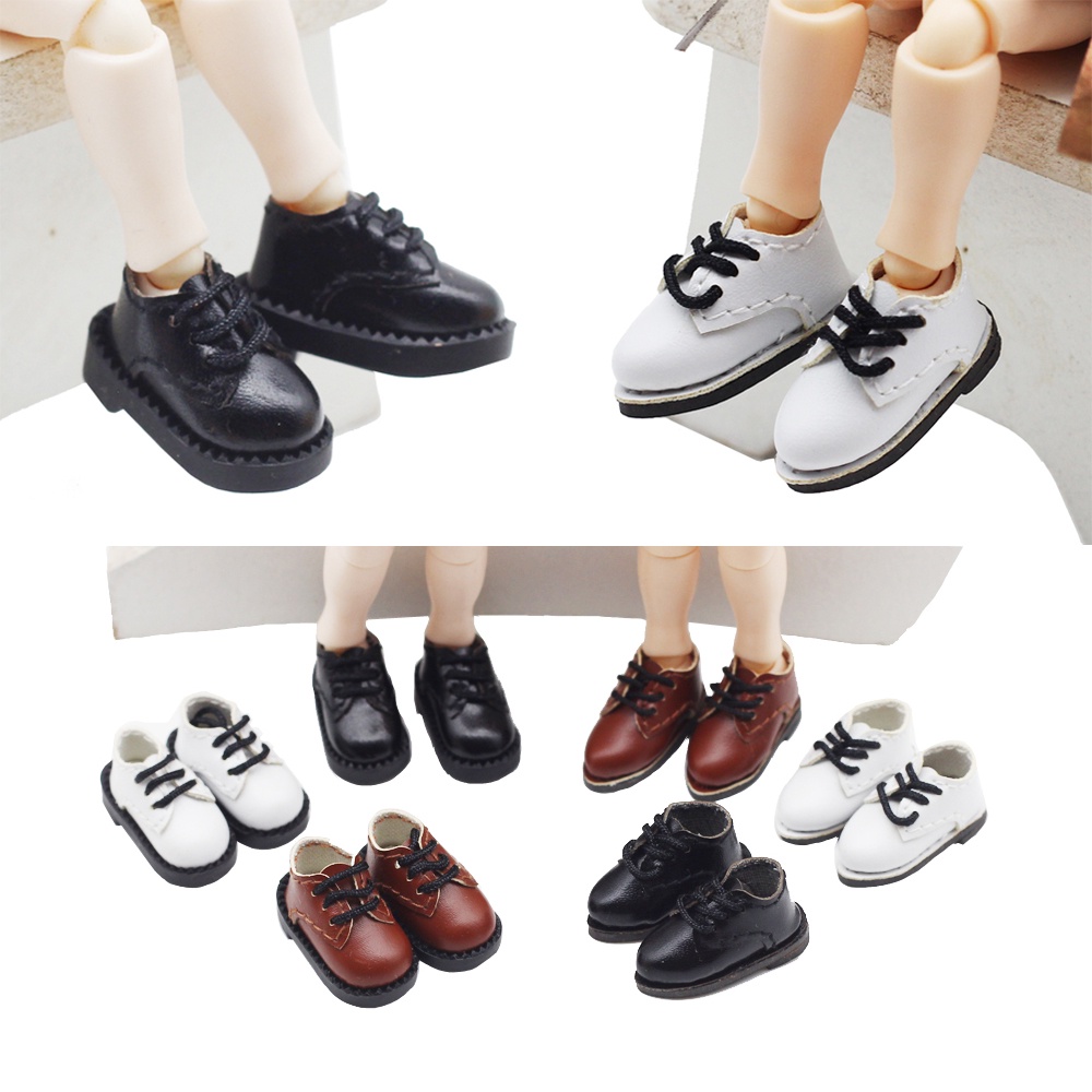 Giày Da PU Thời Trang Mới Cho Búp Bê OB11,GSC,DOD,YMY Và Khác 1/12 BJD 2.5*1.1cm
