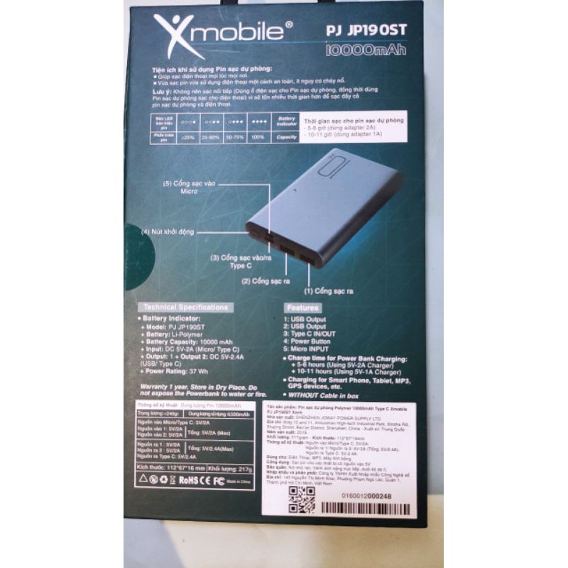 sạc dự phòng Xmobile