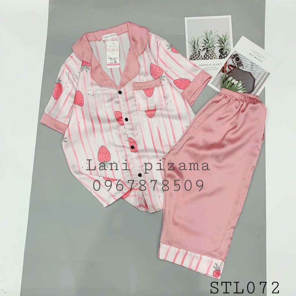 Bộ pizama lụa ngố bộ pijama lửng lụa sattin mặc nhà siêu xinh, mềm mịn, thoáng mát cho nàng diện mặc nhà | BigBuy360 - bigbuy360.vn