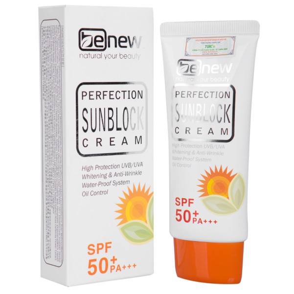 Kem Chống Nắng Kiềm Dầu Lên Tông Benew Perfection Sun Block Cream Spf 50 PA +++ Hàn Quốc 50ml/ Hộp