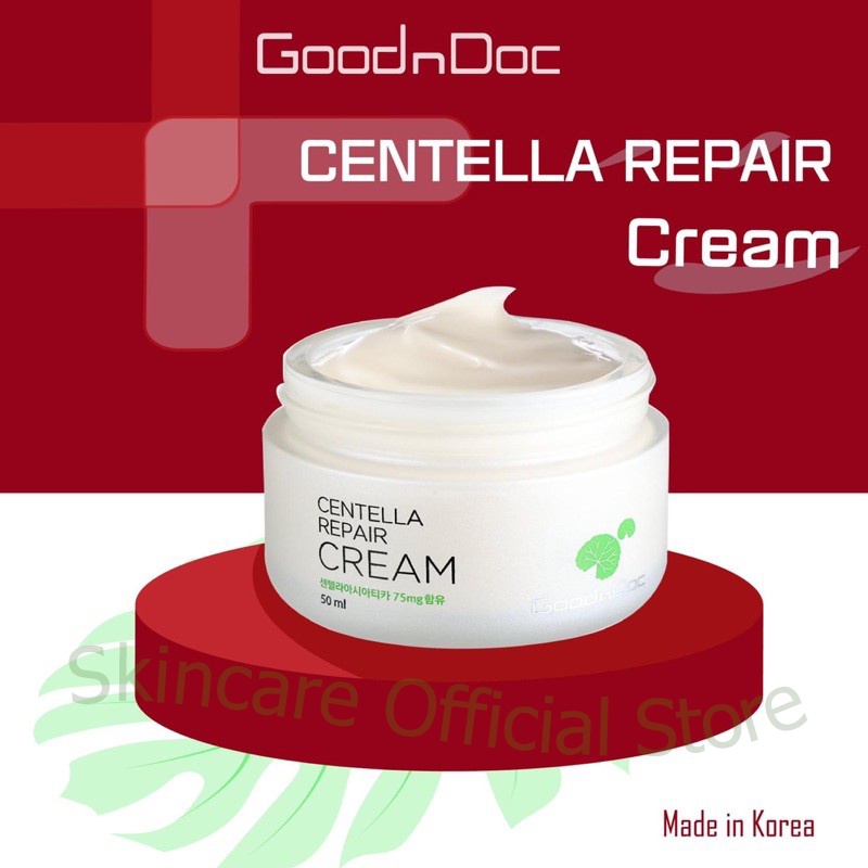 GoodnDoc Kem rau má Dưỡng Ẩm Phục Hồi Da GoodnDoc Centella Repair Cream (Nhập khẩu chính hãng)