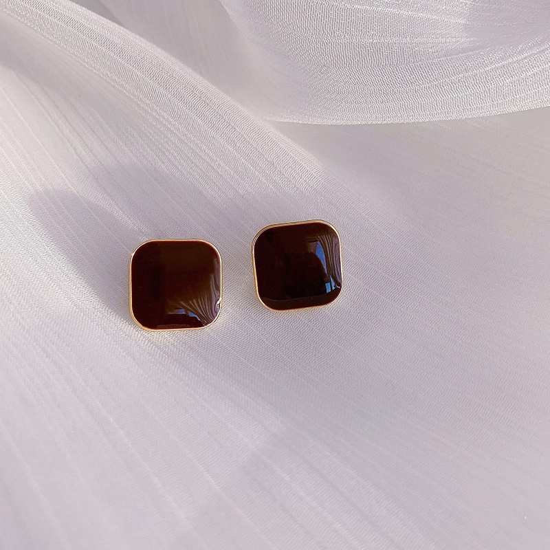 Bông tai hình vuông mạ bạc thời trang 2023 cho nữ