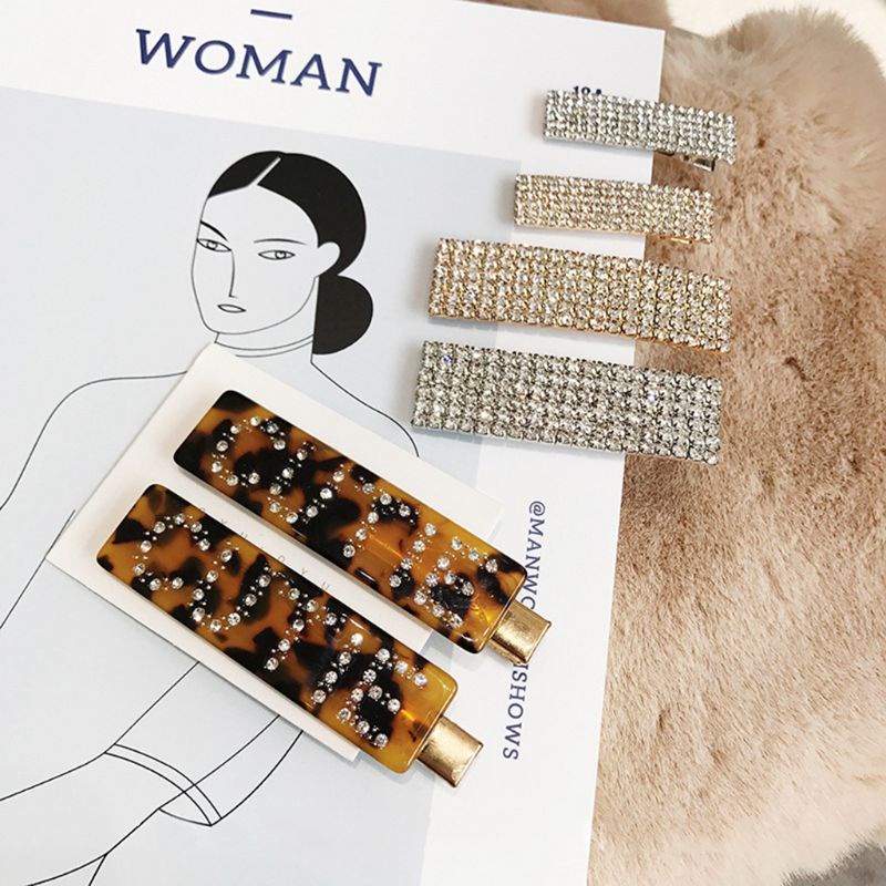 Youyo Kẹp Tóc Hợp Kim Hình Chữ Nhật Phong Cách Vintage Hàn Quốc Cho Nữ