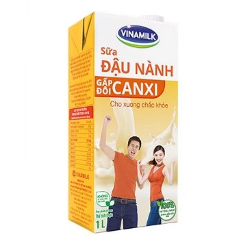 SỮA ĐẬU NÀNH VINAMILK GẤP ĐÔI CANXI KHÔNG ĐƯỜNG - HỘP GIẤY 1L