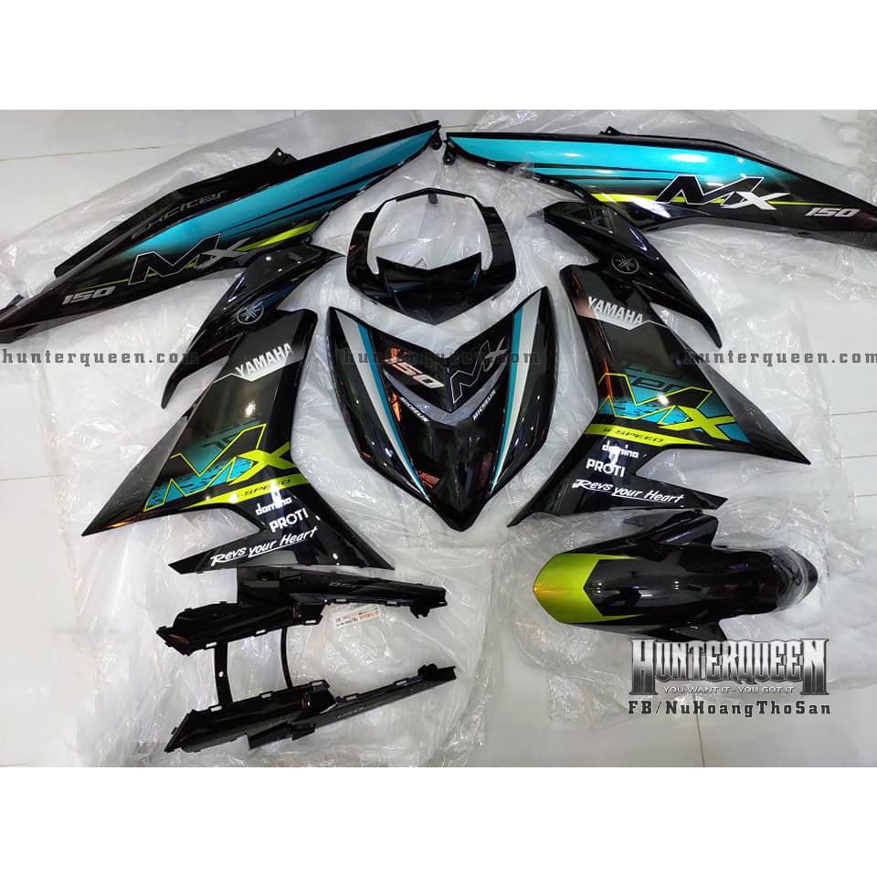 Tem rời Exciter 150. Chất liệu crom, tem MX xanh vàng. Thay đổi màu sắc và chi tiết theo yêu cầu. Sắc nét, bền màu