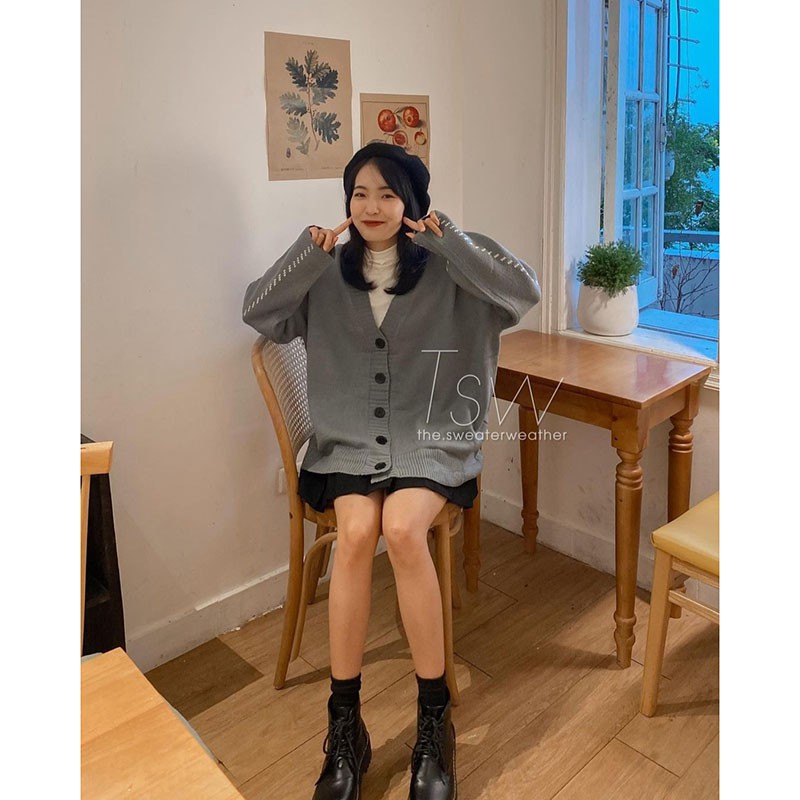 Áo Khoác Cardigan Nữ Len Trơn Hàng Loại 1 M68