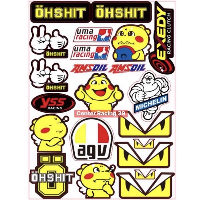 [Mã 255LIFESALE giảm 8% đơn 99K] [ 21 Tấm ] Tem logo Crom 7 màu chất lượng cao RACING 21 decal ; nhãn ; logo