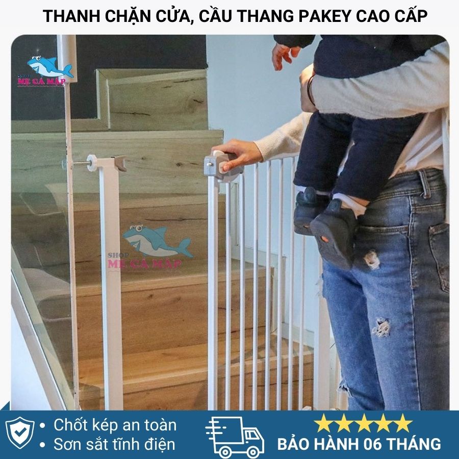 Thanh Chắn Cửa, Chắn Cầu Thang Pakey Không Khoan Đục cao 79cm Bảo Vệ An Toàn Cho Bé
