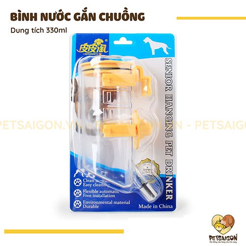 BÌNH NƯỚC GẮN CHUỒNG CHO CHÓ MÈO 330ML