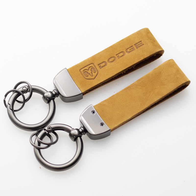 1 Móc Chìa Khóa Da 3D Bằng Thép Không Gỉ Cho Dodge Challenger RAM 1500 Charger Avenger Caliber Nitro