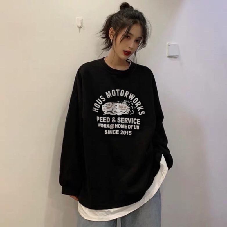ÁO NỈ PEED IN PHỒNG - ÁO SWEATER THU ĐÔNG XANH BE ĐEN | BigBuy360 - bigbuy360.vn