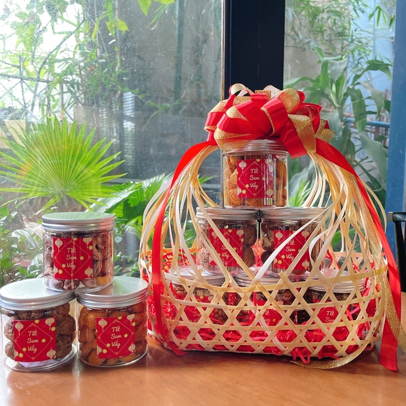 SET GIỎ QUÀ TẾT ĐAN TRE (Hạt Dinh Dưỡng) | BigBuy360 - bigbuy360.vn