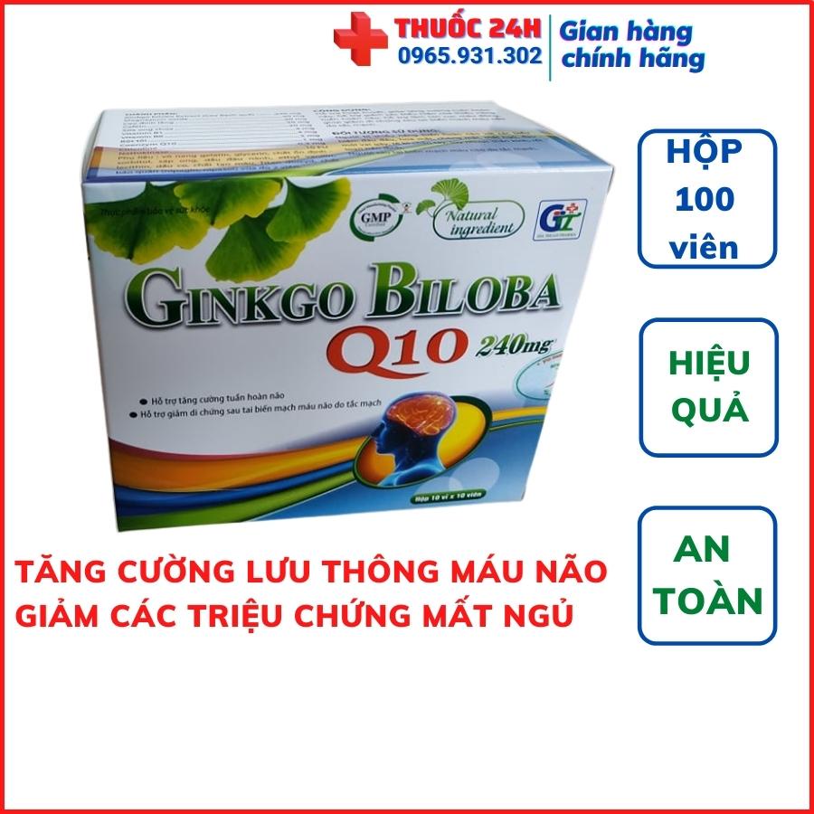 Hoạt huyết dưỡng não Ginkgo Biloba Q10 240mg ( hộp 100 viên )