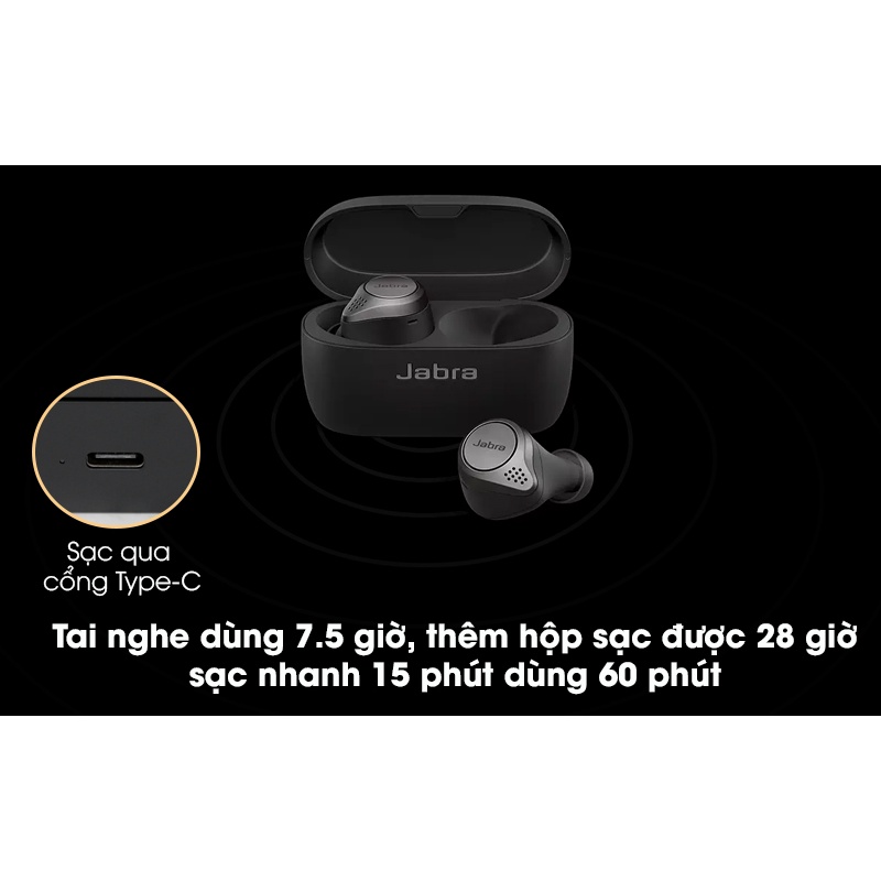 Tai Nghe Không Dây Bluetooth True Wireless Jabra Elite 75T Thiết Kế Hiện Đại Âm Thanh Cao Cấp Chống Nước [ BH 12 Tháng ]