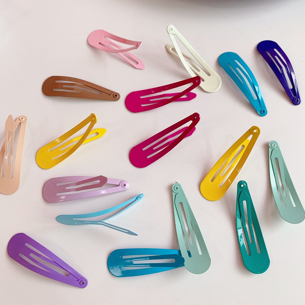 Kẹp Tóc Mái Kim Loại HynBee Hình Giọt Nước Màu Sắc Đơn Giản