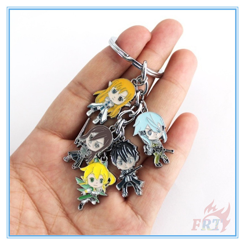 ✪ Sword Art Online SAO - Anime Game Keychains ✪ 1Pc Kirito Asuna Shino Metal Keyrings 5 Pendants Accessories Gifts