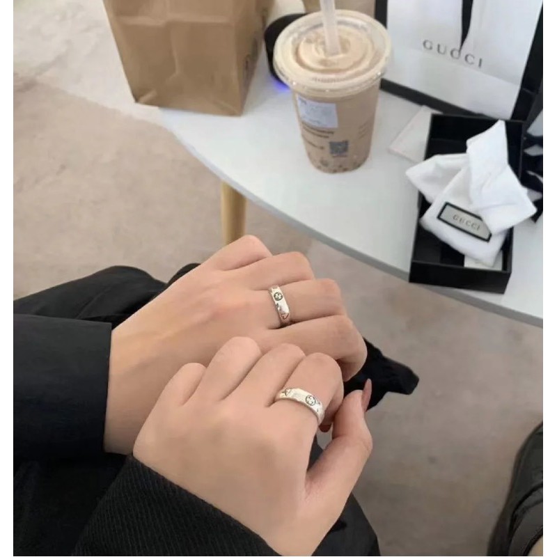 Nhẫn Đeo Tay Bản Rộng 4 / 9mm In Logo love Fearless Thời Trang Tinh Tế Cho Nam Và Nữ