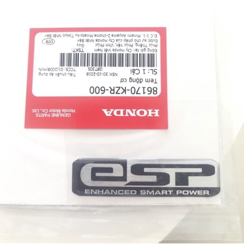 Tem ESP Rin 100% Chính Hãng Cho Tất Cả Các Xe Số Tự Động Của Hãng Honda