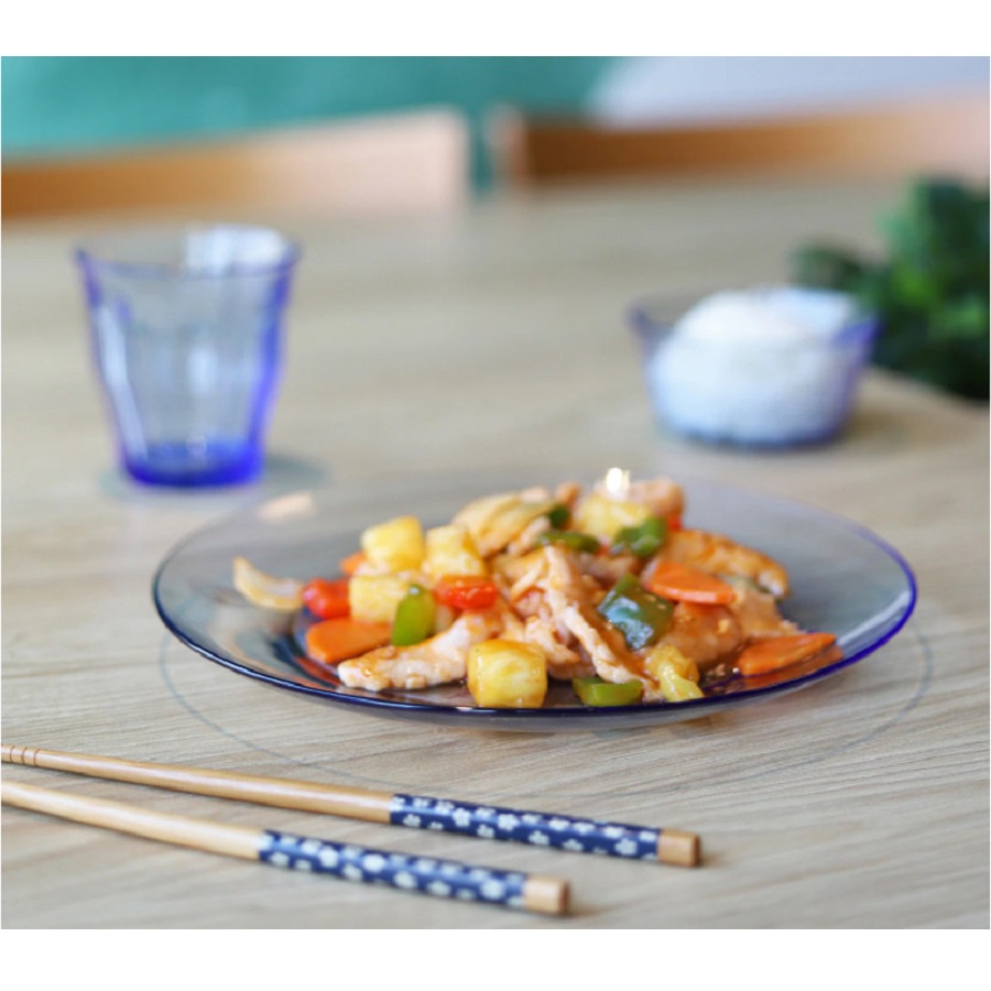 Dĩa thủy tinh cường lực cao cấp D3008B-D3007B-D3006B - Lys xanh Marine