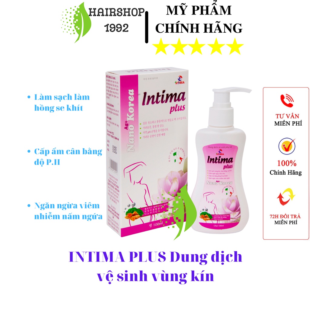 Dung Dịch Vệ Sinh Phụ Nữ Intima Plus 150ml Dạng Gel , nước rửa phụ khoa se khít vùng kín kháng khuẩn khử mùi hôi