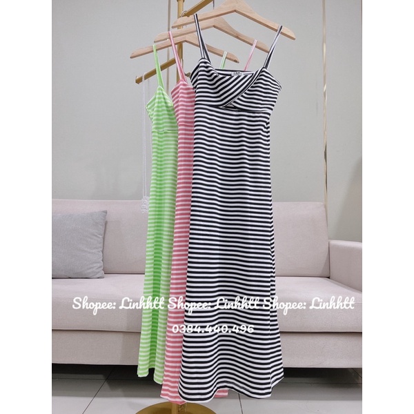 VÁY MAXI THUN 2 DÂY XOẮN NGỰC ĐẦM DÂY DÁNG DÀI CO DÃN FREESIZE