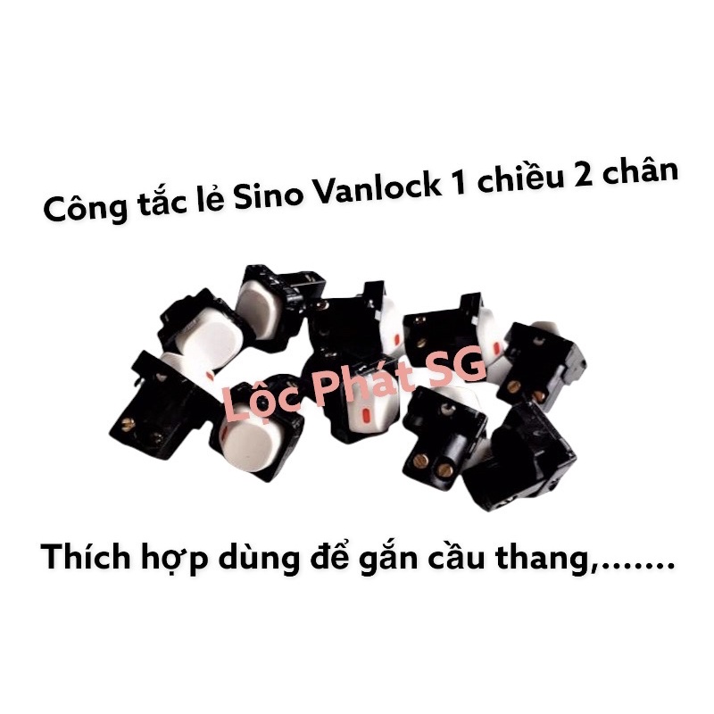 Hạt công tắc lẻ Sino Vanlock 1 chiều - 2 chiều, chuyên dùng tắt mở các thiết bị điện quạt, cầu thang