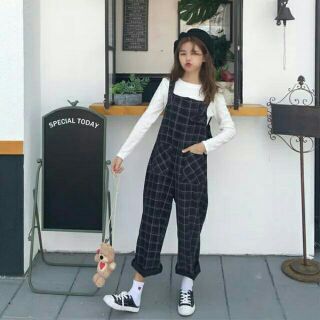 Yếm quần caro