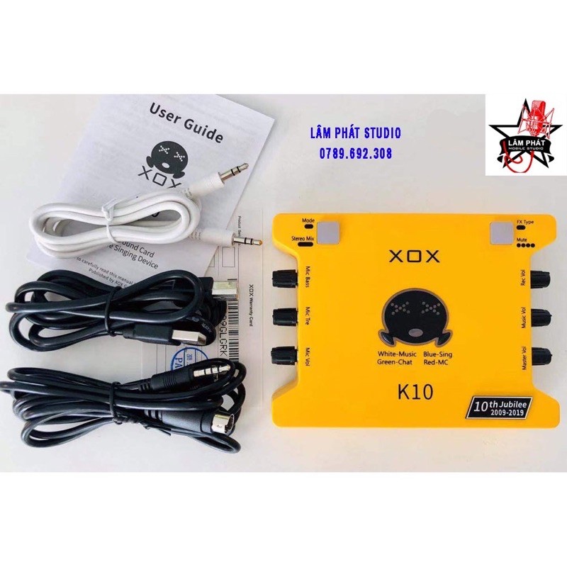 Sound card XOX K10 ⚡FREESHIP⚡ Phiên Bản Tiếng Anh - Kỷ Niệm 10 Năm Thành Lập Thương Hiệu