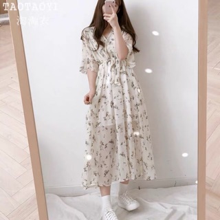 Đầm voan hoa nhí dáng dài [ Hàng order, có size ]