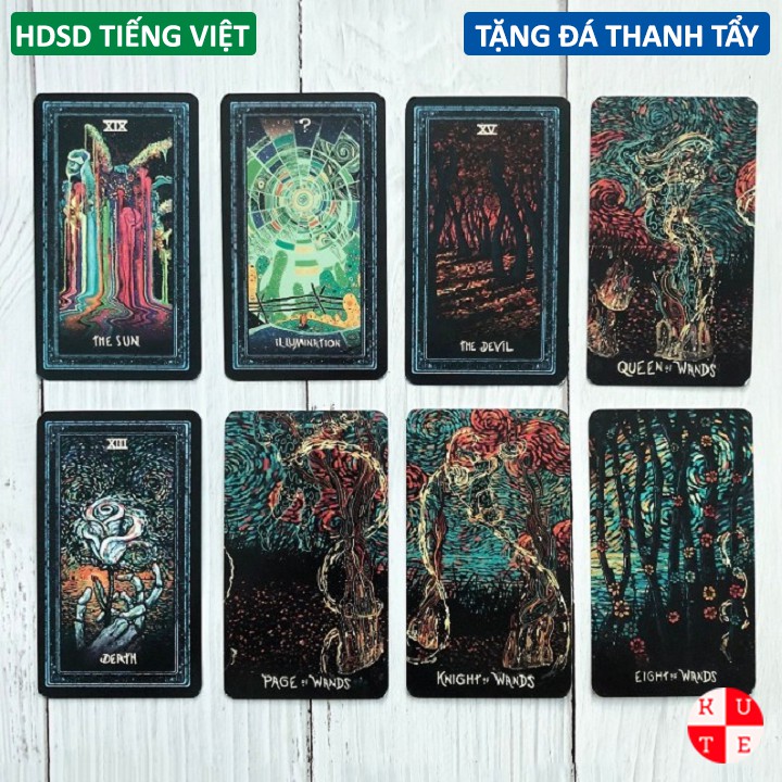 [Size Gốc] Bài Tarot Prisma Visions 78 Lá 7x12 Cm Giấy Dày Cán Bóng Tặng File Hướng Dẫn Tiếng Việt Và Đá Thanh Tẩy