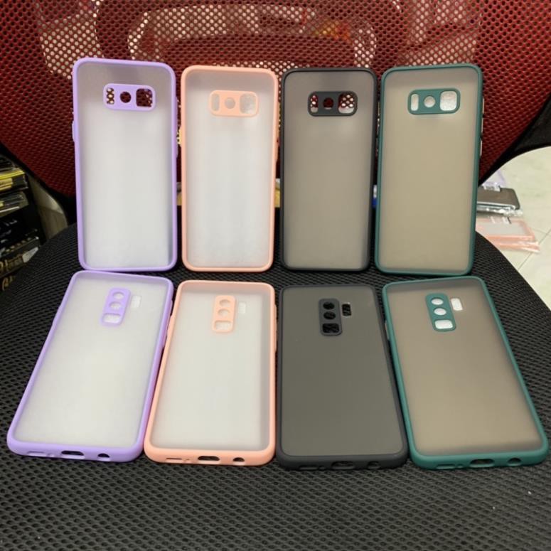 Ốp lưng samsung S9 plus S8 plus viền dẻo màu lưng nhám bảo vệ camera