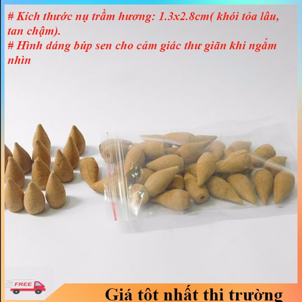 Nụ trầm hương BÚP SEN 40 nụ khói tỏa ngược dùng cho thác khói trầm hương