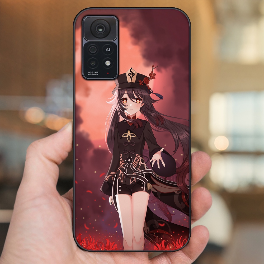 Ốp lưng Xiaomi Redmi Note 11 Pro 5G viền đen in hình Hutao Genshin Impact