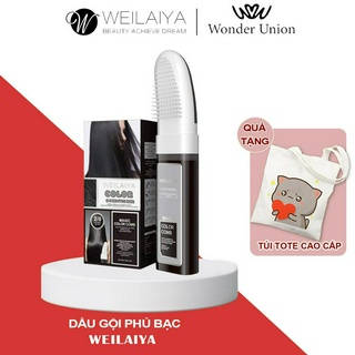 Dầu gội nhuộm tóc weilaiya 100ml dầu gội phủ bạc màu đen vàng nâu dưỡng tóc bóng mượt bền màu chắc khỏe