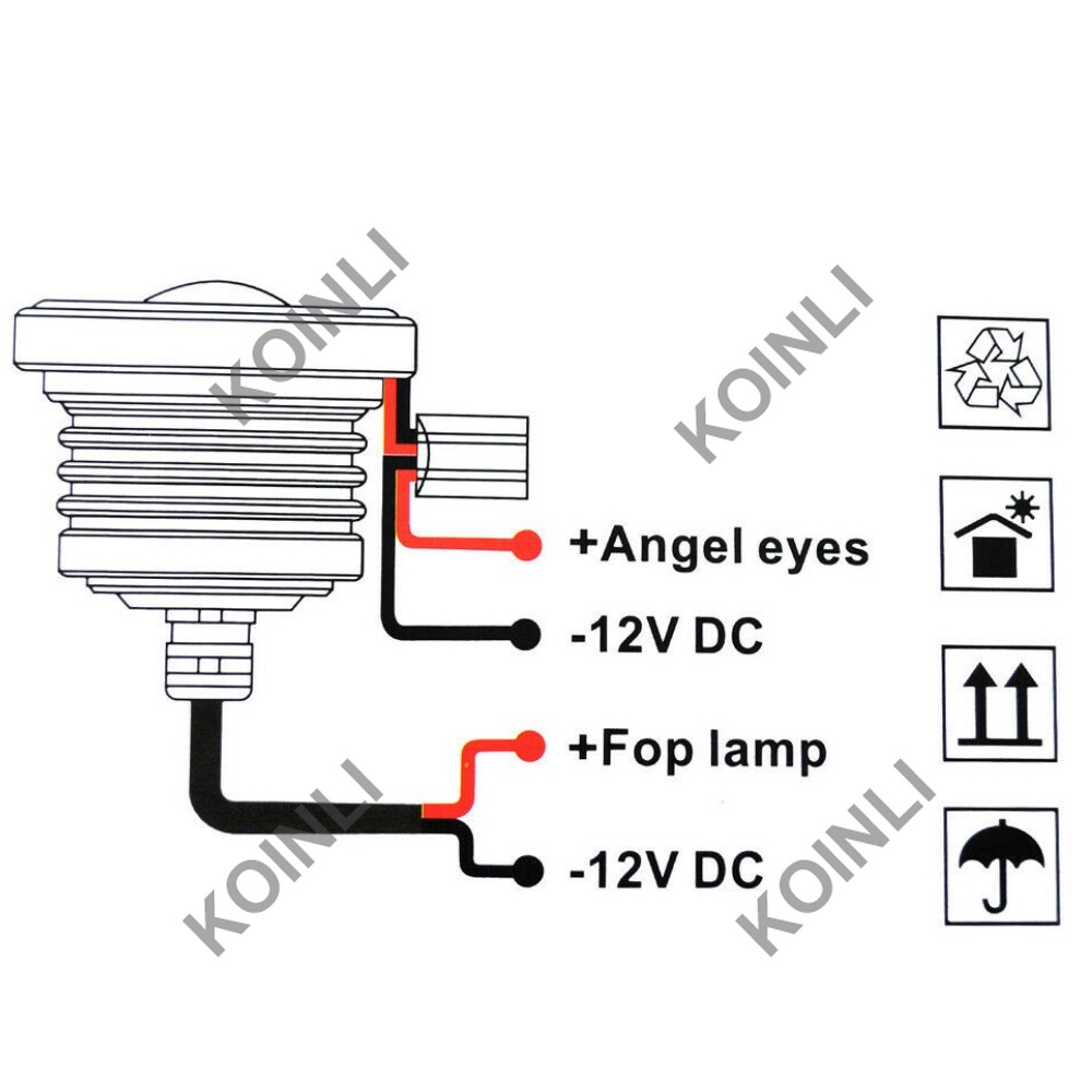 Đèn LED sương mù 4inch 3.5inch 3inch 2.5inch COB ánh sáng trắng/đỏ hình tròn 64MM 76MM 89MM DC12