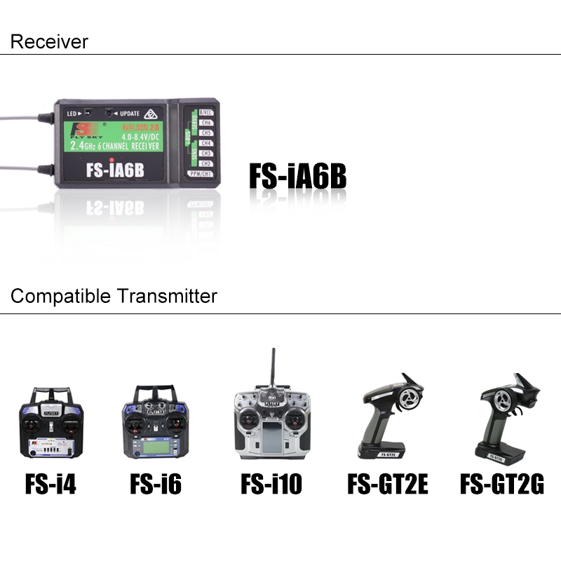 Thiết Bị Nhận Tín Hiệu Flysky Ia6b Fs-ia6b 2.4g 6ch Afhds Cho Flysky Fs-i10 Fs-i6 Rc