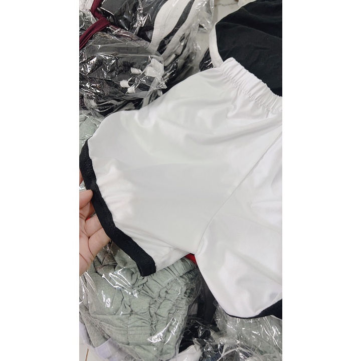 Quần Đùi  Nữ  Form Rộng Hàn Quốc Phối Viền Dày Mịn Thoáng Mát Thiết Kế Thời Trang Kiểu Dáng Năng Động Trẻ Trung