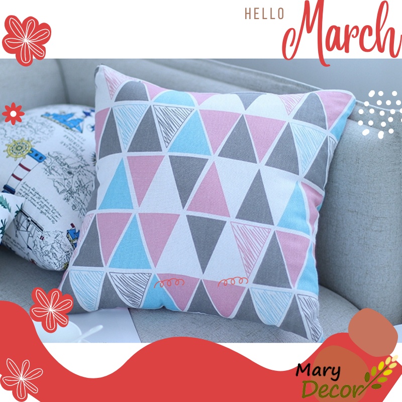 Gối tựa sofa Mary Decor - họa tiết Tam giác màu G-E08
