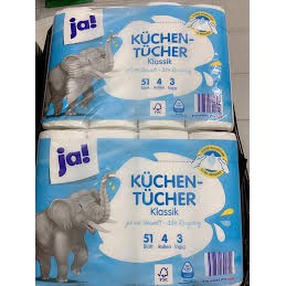 Rẻ Nhất thị trường _4 cuộn - Khăn giấy đa năng nhà bếp JA - Đức