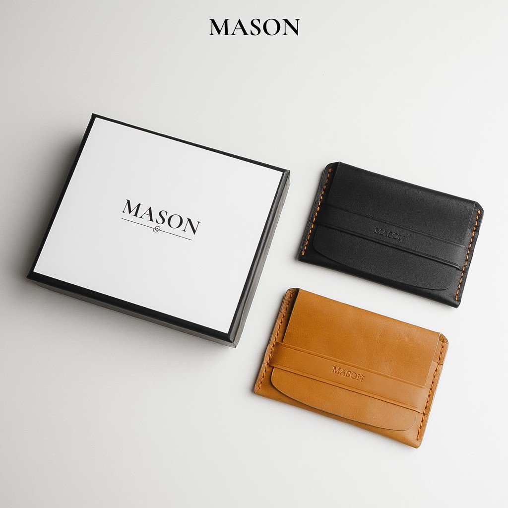 Ví đựng card mini nam nữ unisex nhỏ gọn cầm tay HANDCRAFT handmade thủ công da nhập khẩu cao cấp thương hiệu MASON thumbnail